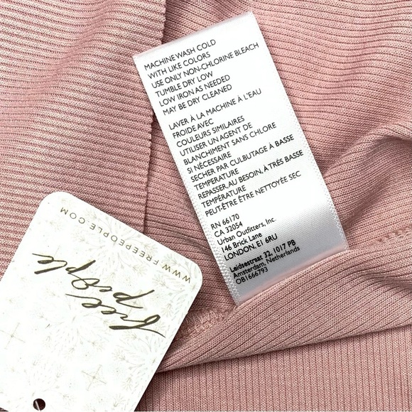 New Free People Beach Daphne Crop Top Ribbed Rose Pink Size S - Picture 11 of 17